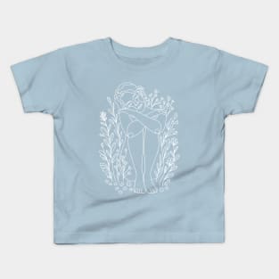 Flower Child Line Art Kids T-Shirt